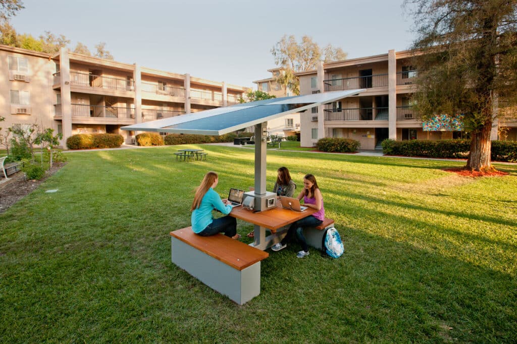 Solar workstations and charging solutions. Transform the outdoors with smart, sustainable energy.